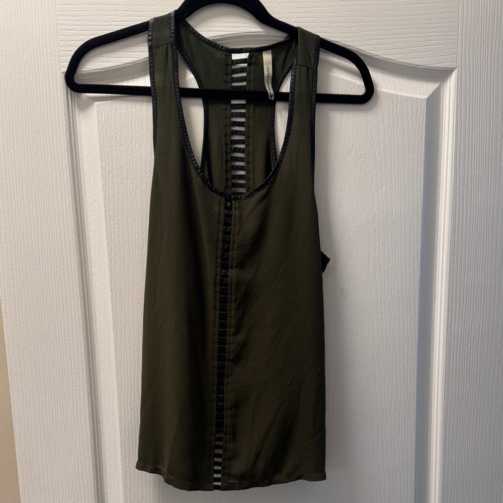 Paper Crane Olive Green Ladder-Front Racerback Tank